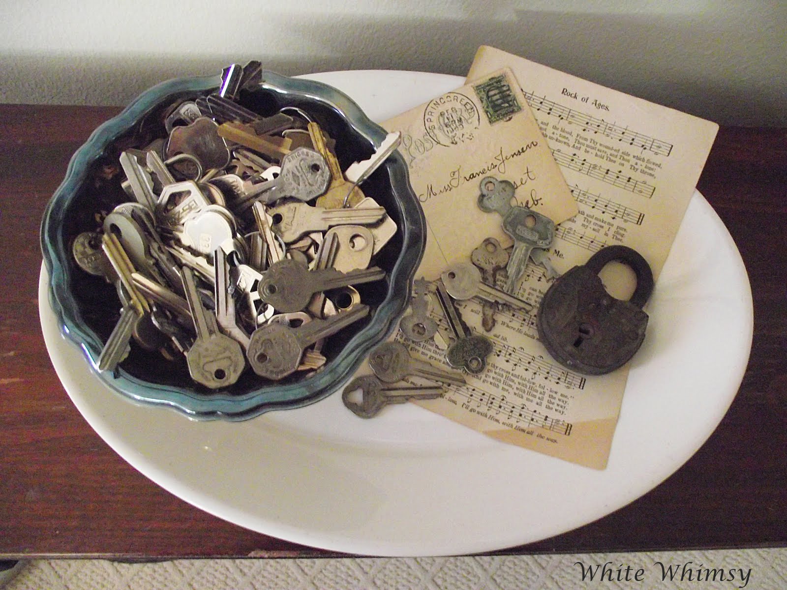 White Whimsy Decorating With Old Keys