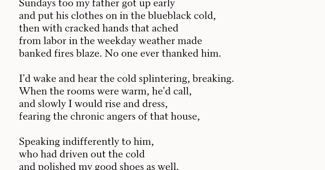 Those winter sundays introduction picture