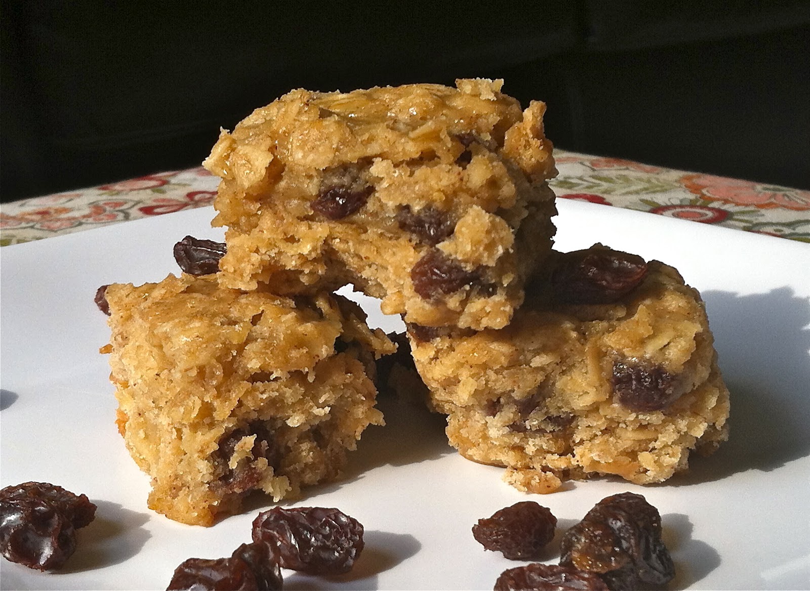 Chewy Oatmeal Raisin Bars