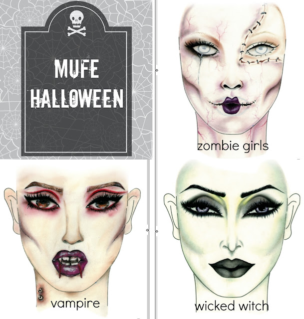MUFE Halloween Face Charts