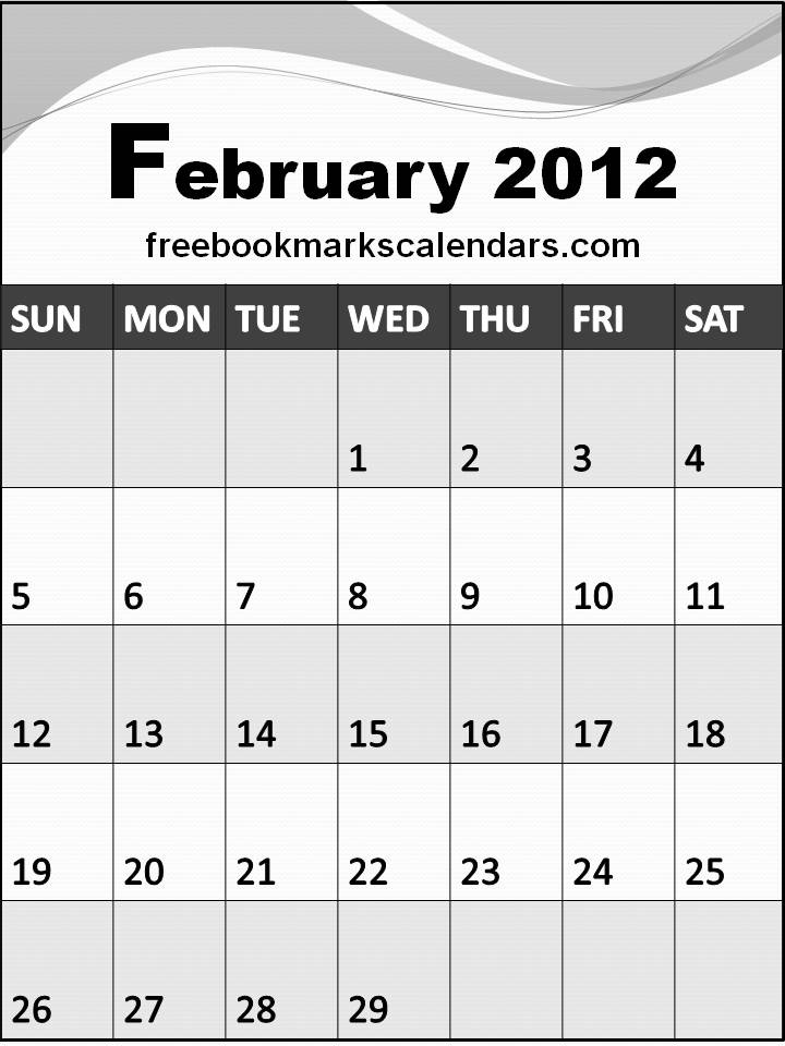 Blank February Calendar