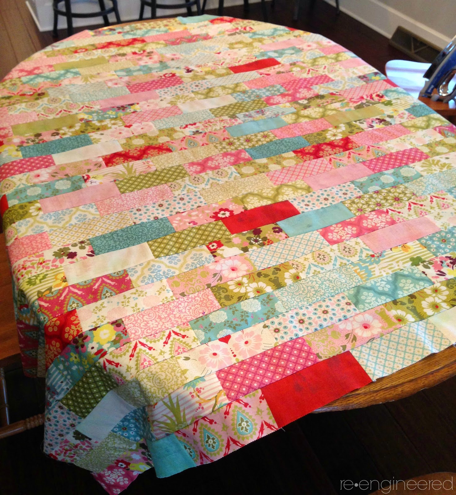 re•engineered "bricks" baby quilt