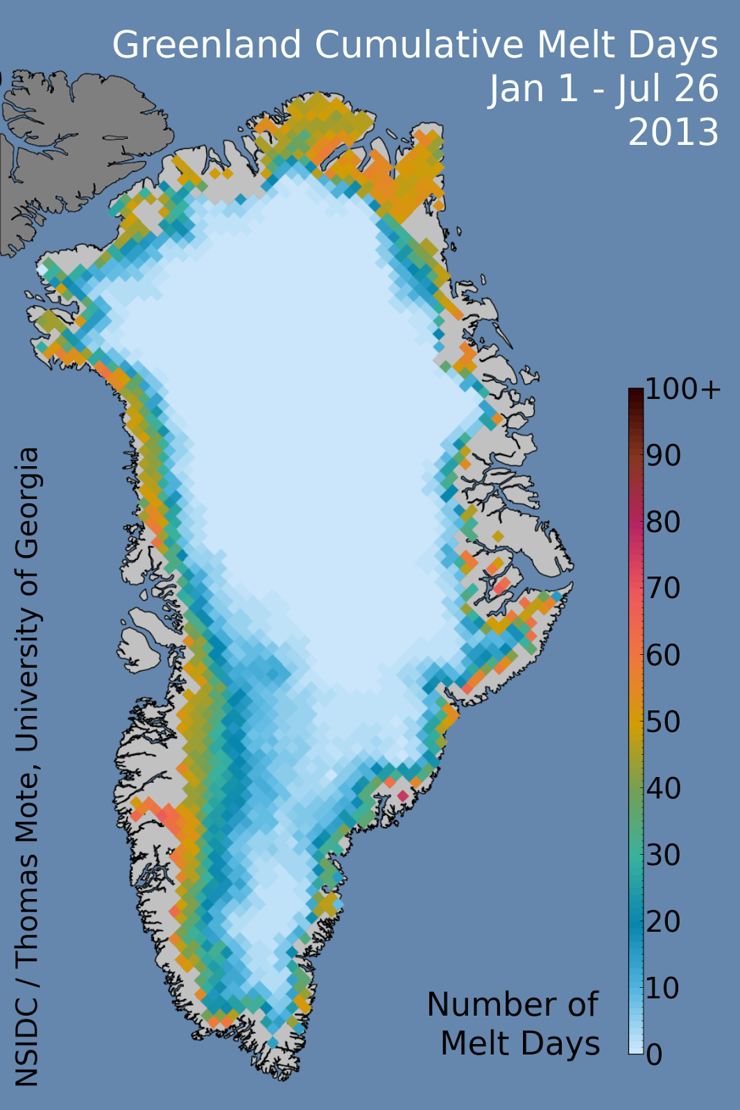 Climate Change The Next Generation Greenland surface melt area nearly
