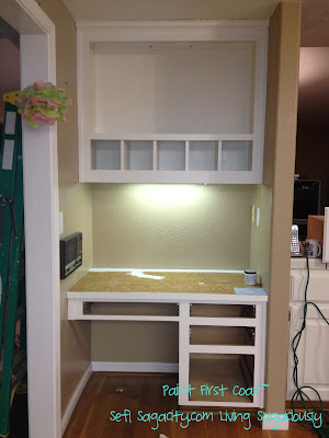 painted custom hutch and desk