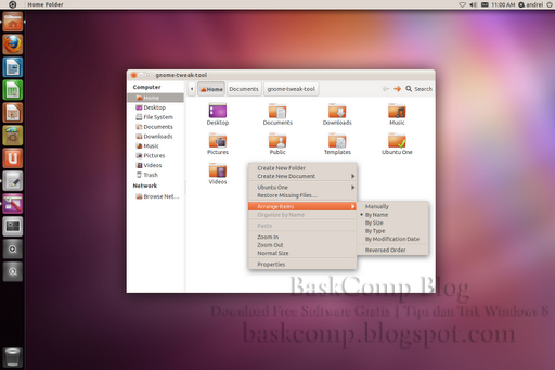 Ubuntu 11.10 (Oneiric Ocelot) Alpha 1 Desktop Interface