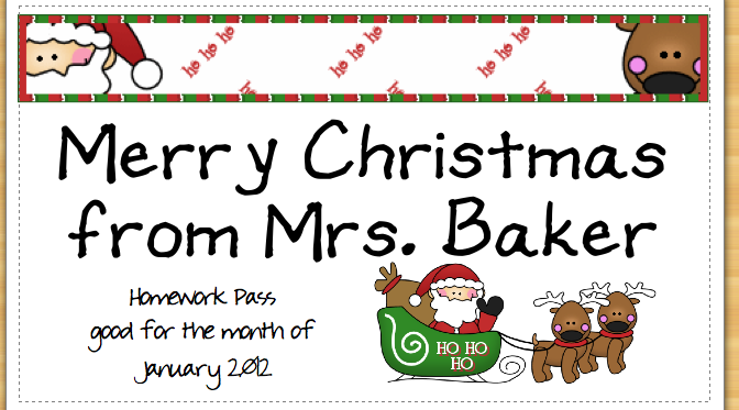Christmas no homework coupons 08 picture