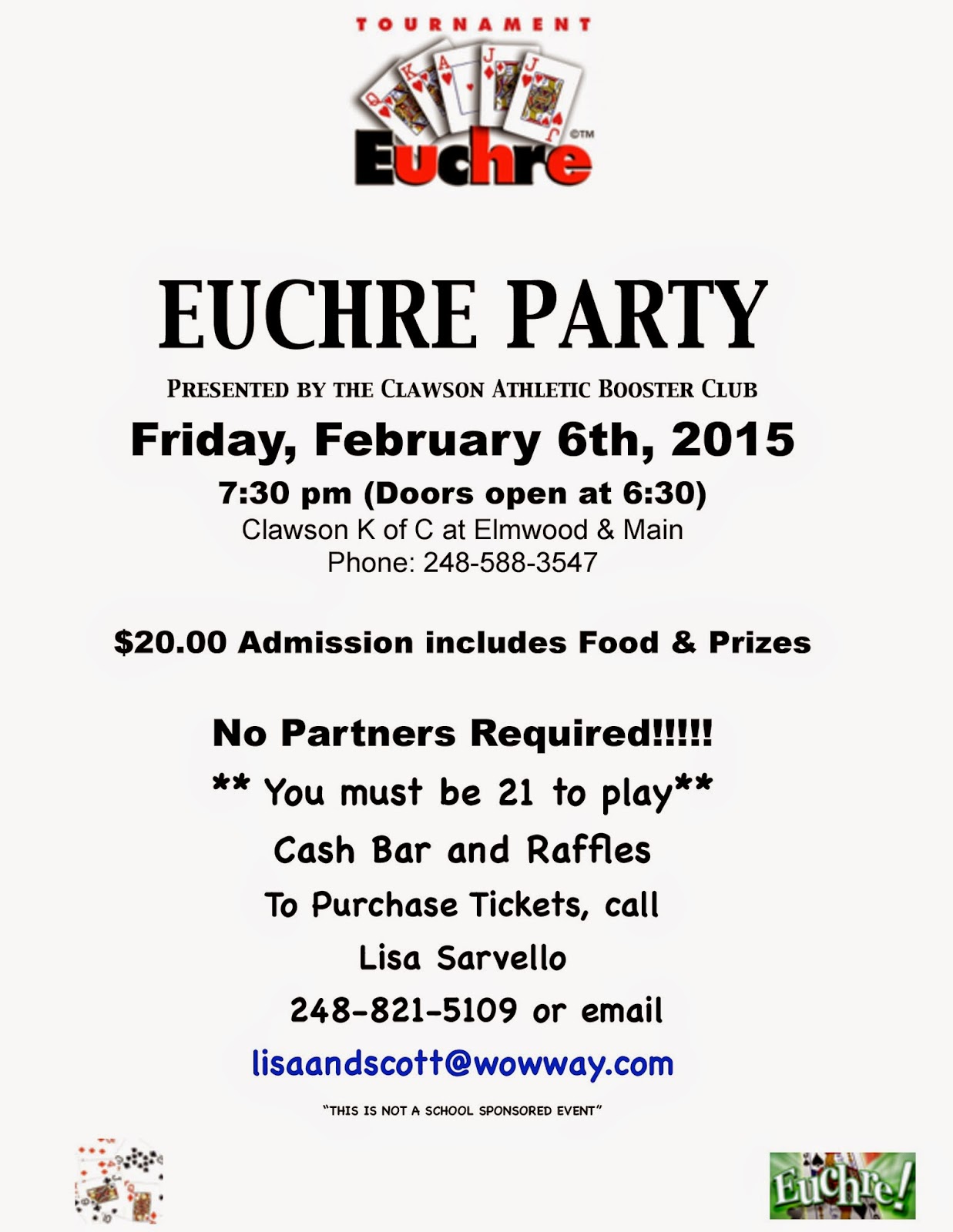 EuchreFun FREE Euchre Score Cards & Rotations Euchre Tournaments in