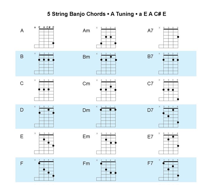 Acoustic Music Tv New 5 String Banjo Chords A Tunings. 