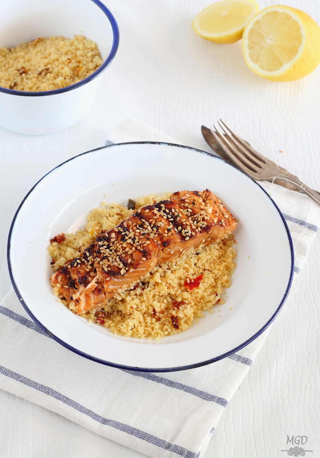 Salmon Teriyaki con couscous de verduras Mi Gran Diversión