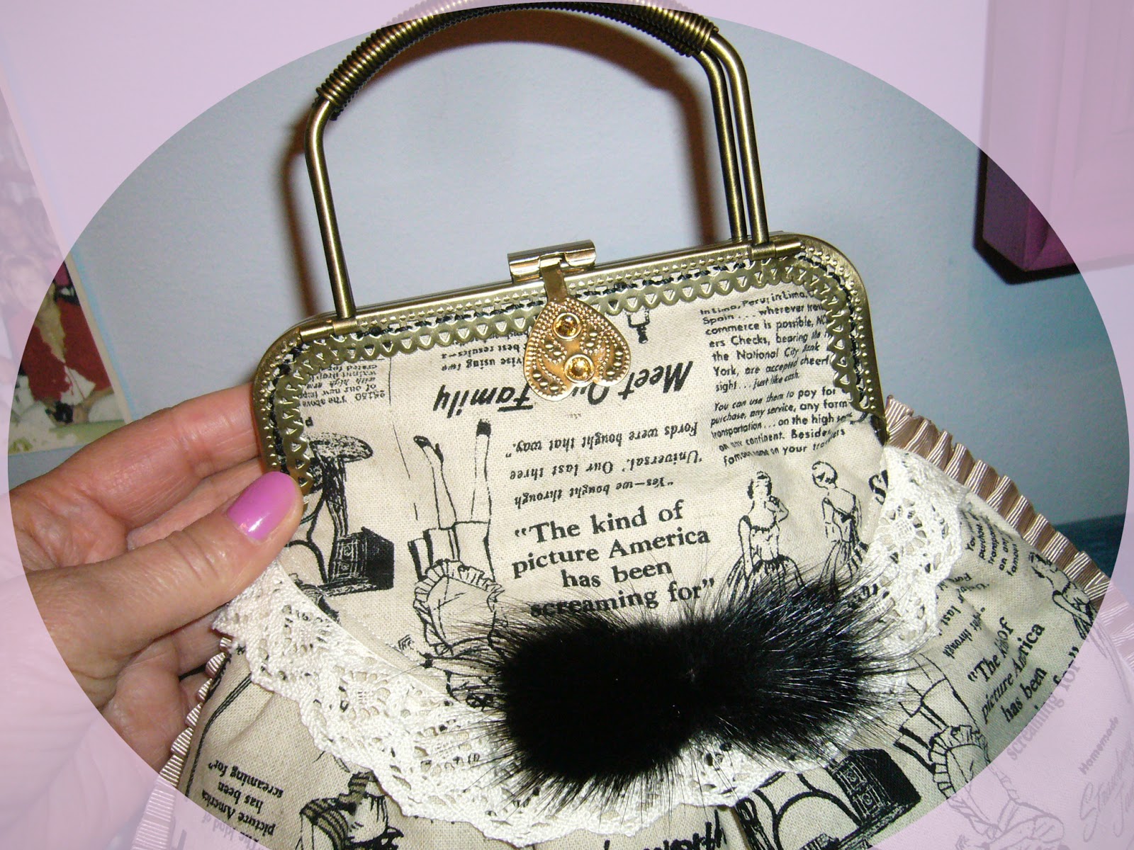 MUY VINTAGE BOLSO VINTAGE CON BOQUILLA DE ASAS