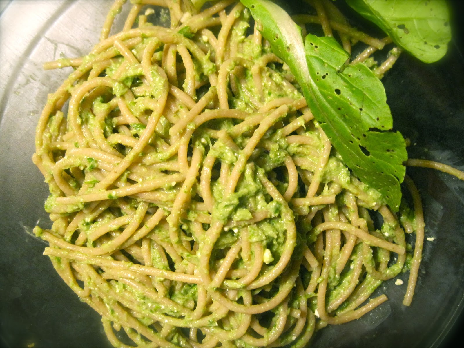Kvell in the Kitchen Pasta with Garlic Scape Pesto