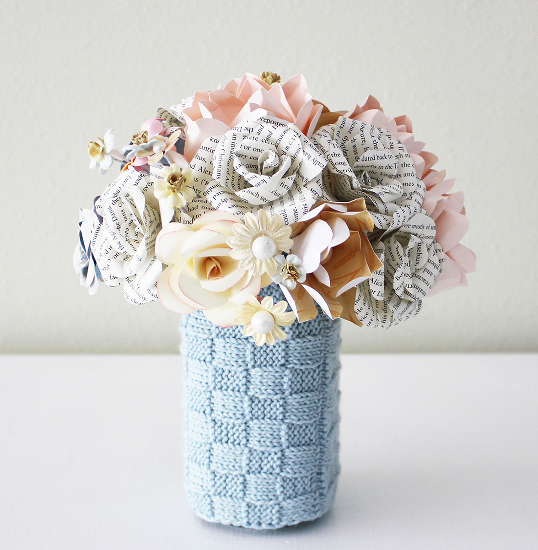 Momichka A Pastel PINK Bouquet for a Book Themed Wedding