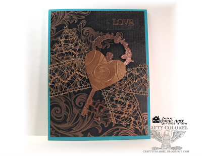 Crafty Colonel Donna Nuce for House of Cards Blog, Club Scrap Lock and Key Club Stamp Kit, Love Card