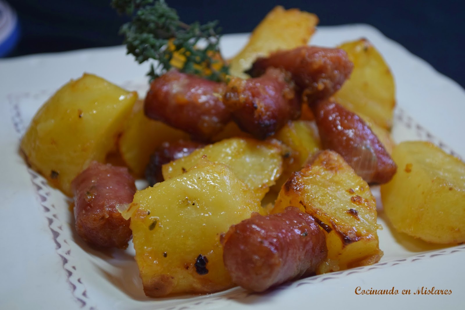 PATATAS asadas con LONGANIZA al aroma de TOMILLO Cocina