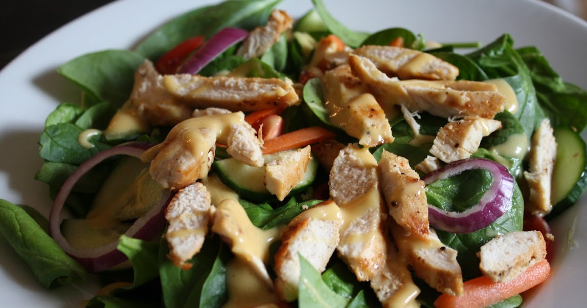 Lauren's Menu Honey Mustard Spinach Salad with Chicken