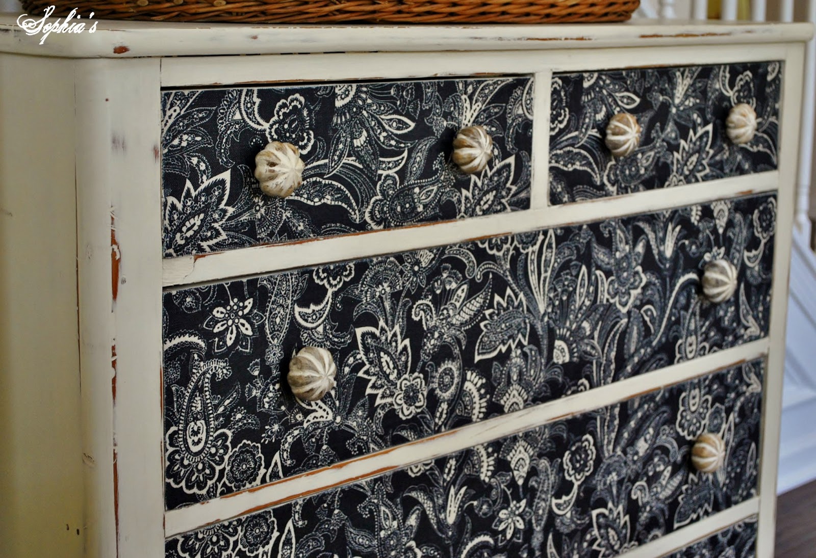 Sophia&#39;s: Dresser Makeover with Fabric