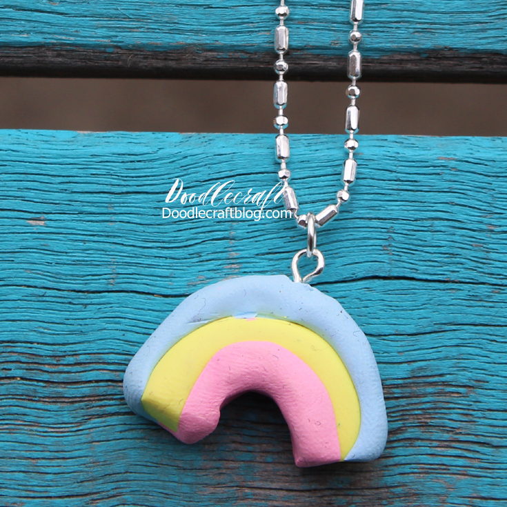 Doodlecraft Lucky Charm Marshmallow Rainbow Necklace!