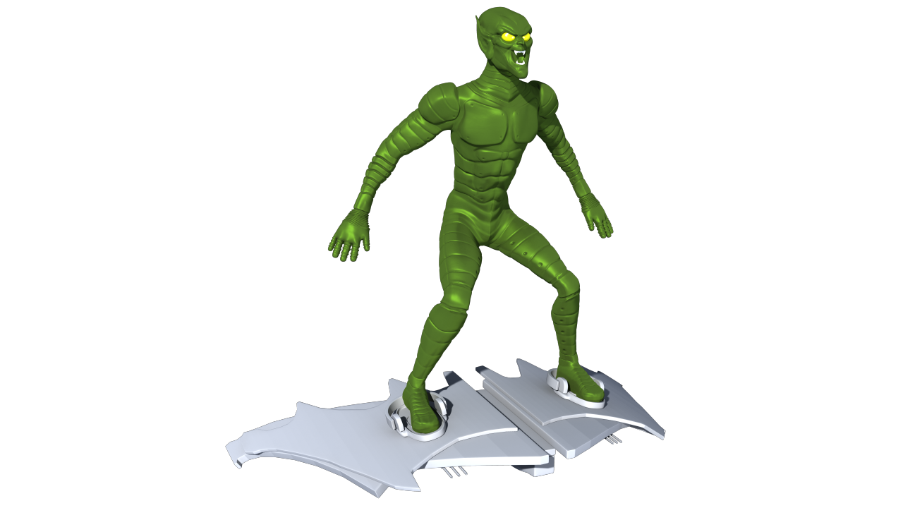 Pier-Luc Simard: green goblin; compositing (goblin + glider render test)