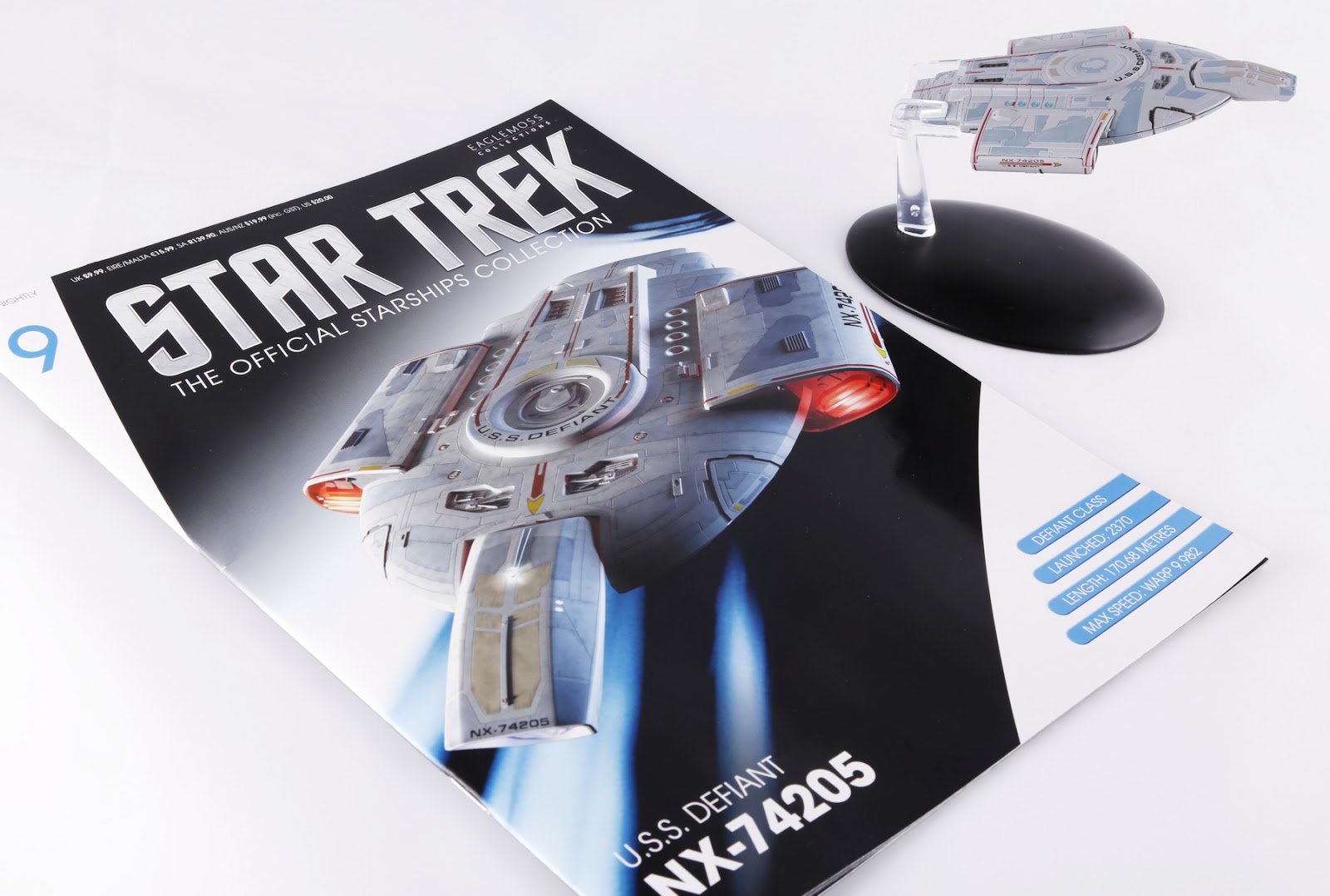 Star Trek USS Defiant NX-74205 with Collectible Magazine #9 by Eaglemoss 