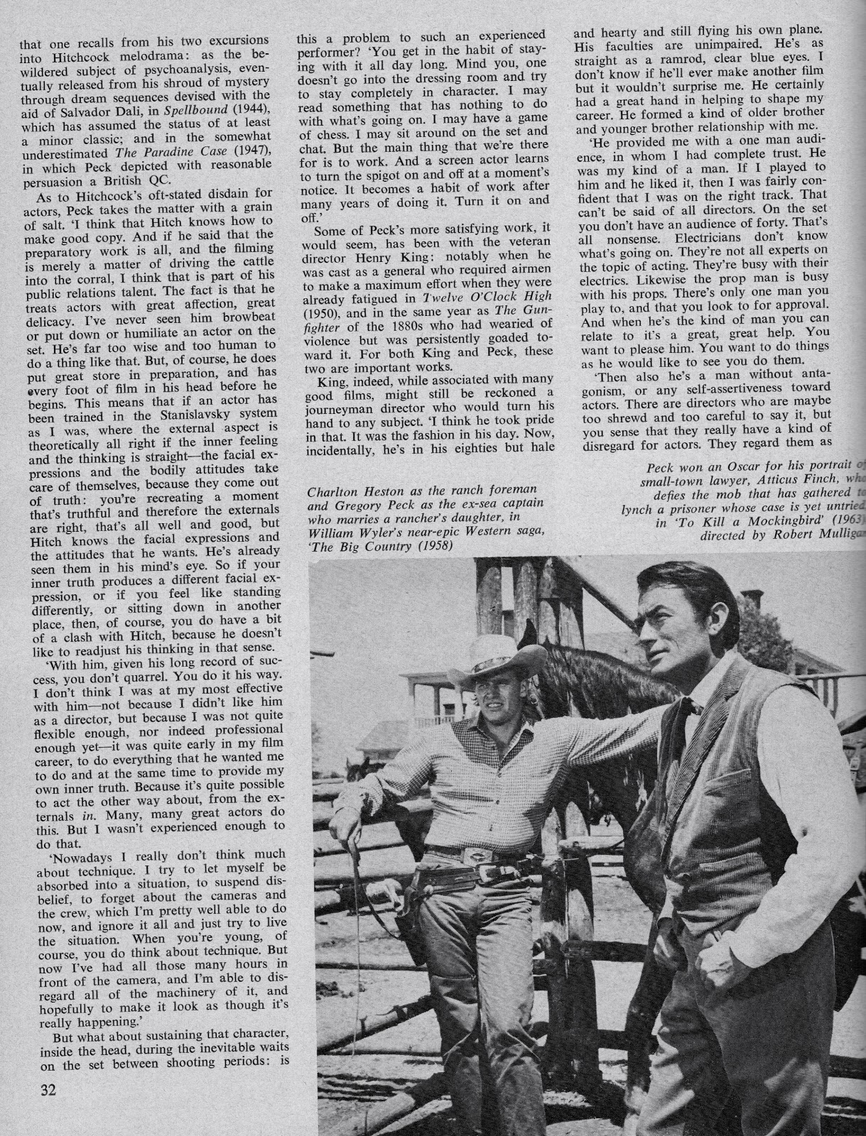 The Actors Work Vintage Magazine Gregory Peck interview + Badlands