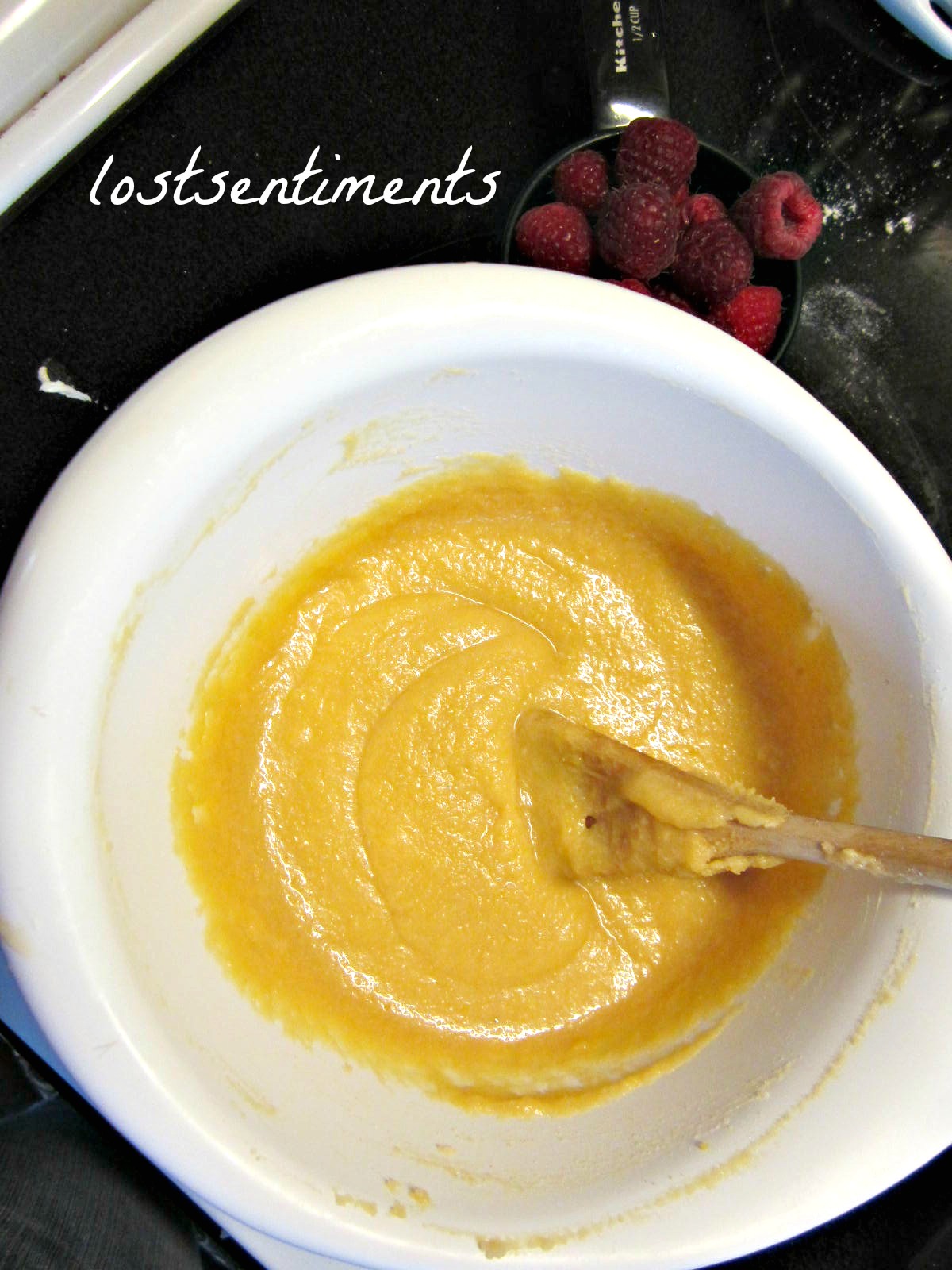 lostsentiments Raspberry and Sour Cream Muffins with Lemon Zest!