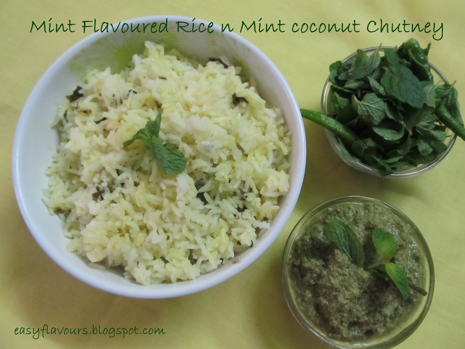 EASY FLAVOURS Mint Rice & Mint Coconut Chutney
