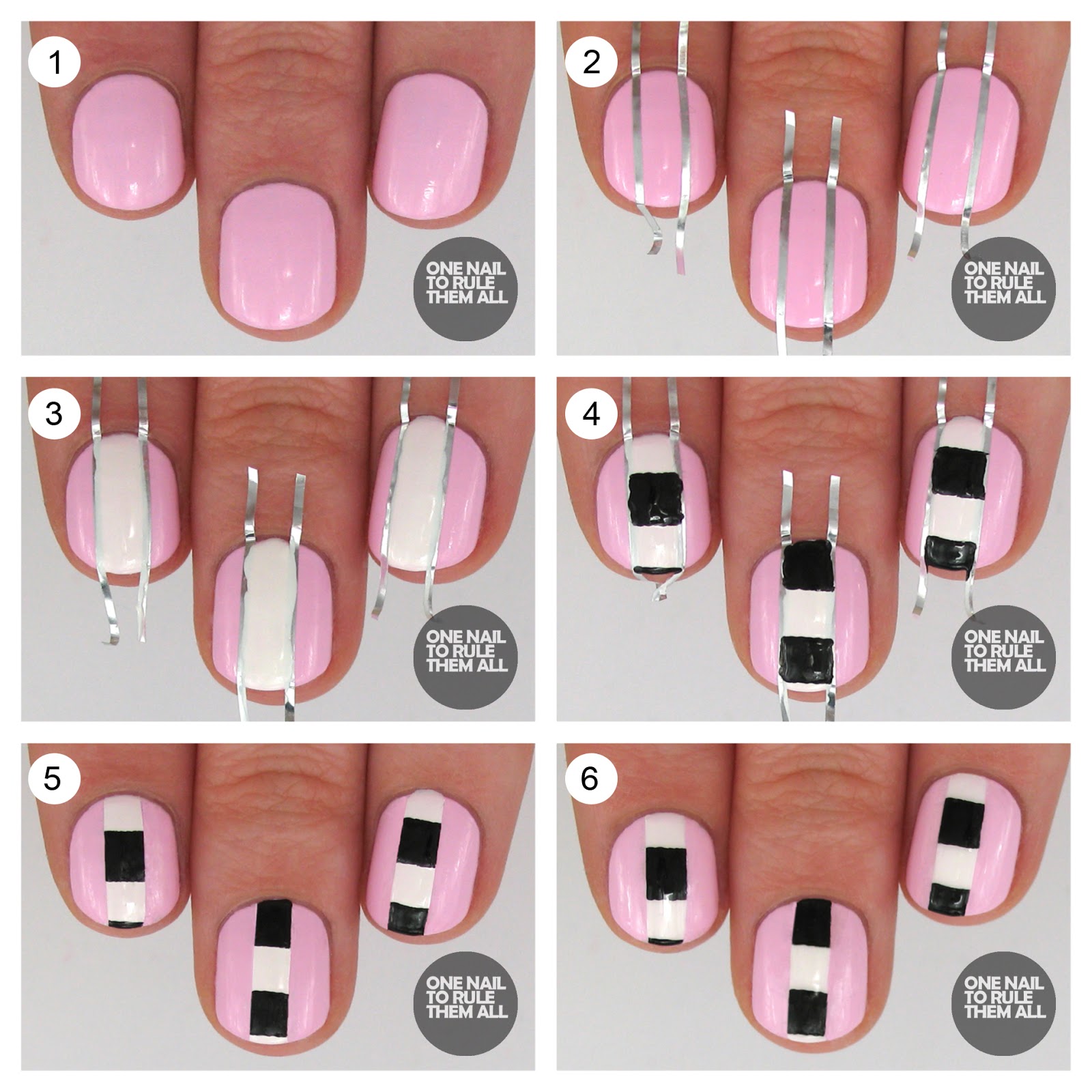 One Nail To Rule Them All Tutorial Thursday Pink Checkers Stripe