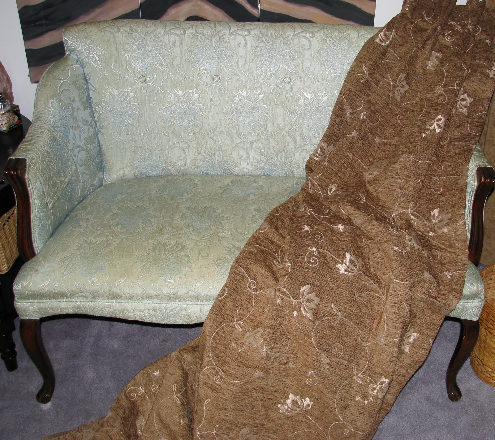 The Crafted Palette A Beautiful Slipcover For an Antique Loveseat