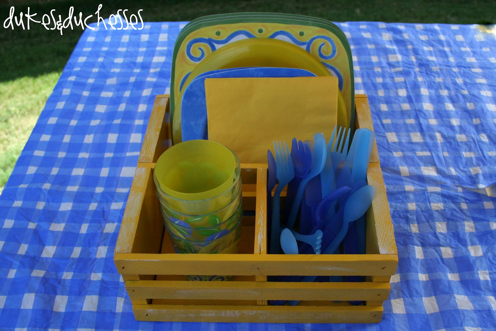 An Upcycled Outdoor Dish Caddy Dukes and Duchesses