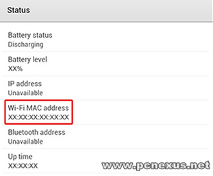 galaxy note 8.0 WiFi MAC Address