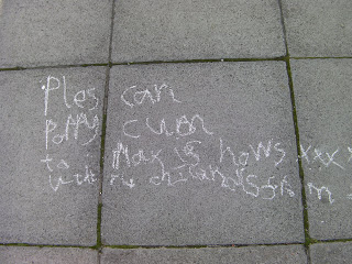 chalk petroglyhs with unfortunate Infant year spelling