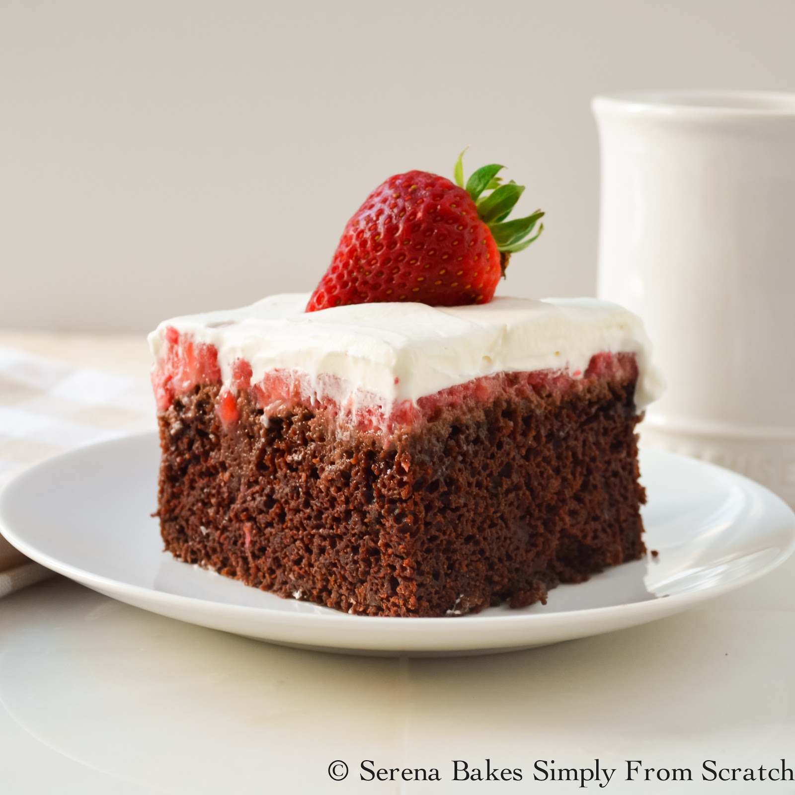 Chocolate Strawberry Poke Cake Serena Bakes Simply From Scratch