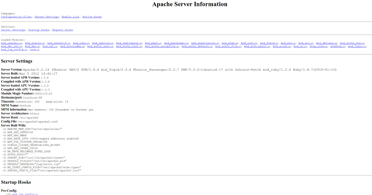 Otvoreni Blog Apache Enabling the info module