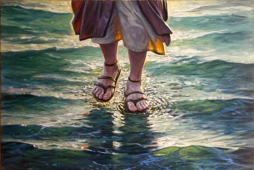 sus discípulos lo vieron caminando sobre el agua.