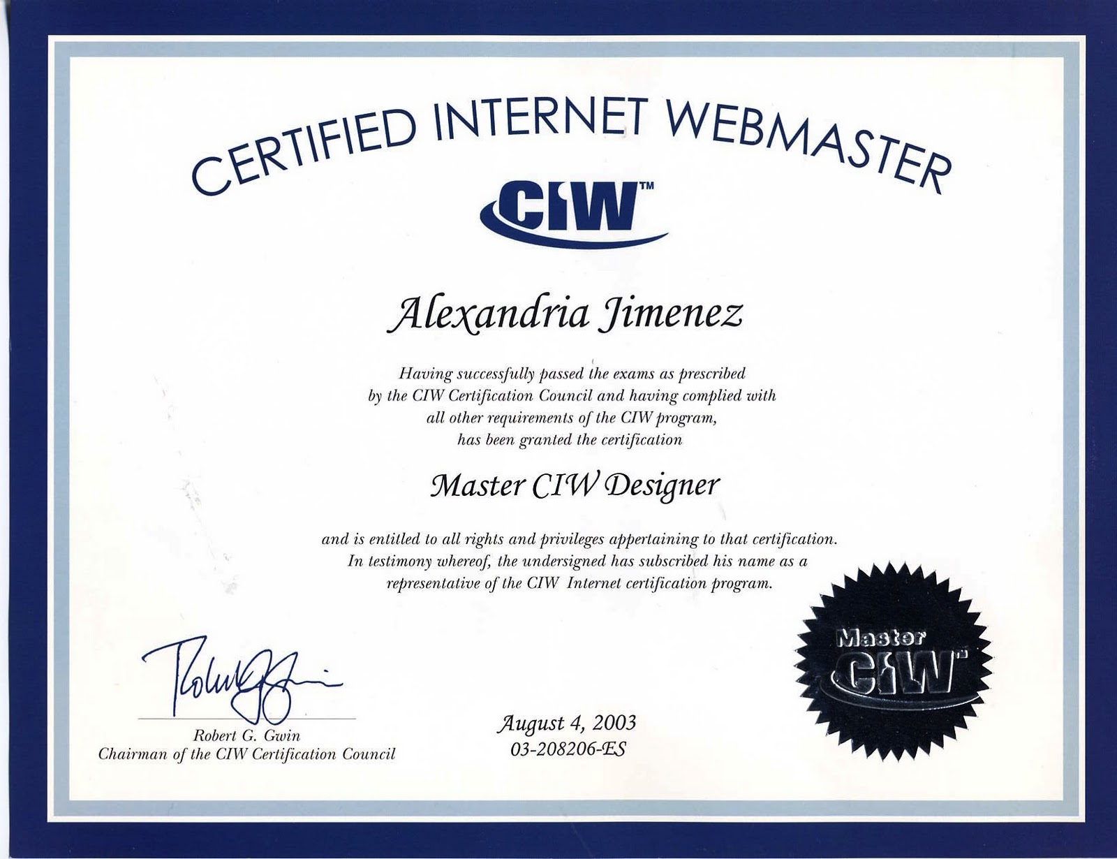 Tugas 4 - Pilih 1 Profesi IT Jimenez+-+Certified+Internet+Webmaster+Designer