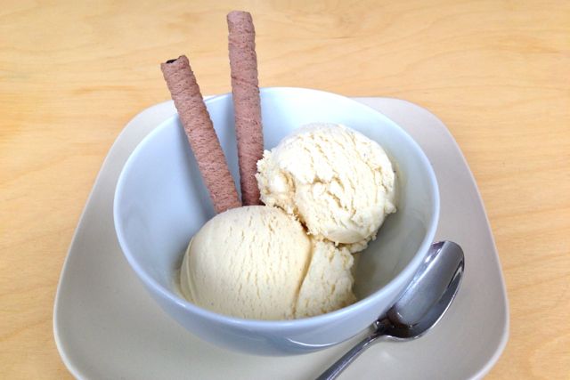 vegan wafer rolls with dairy-free ice cream
