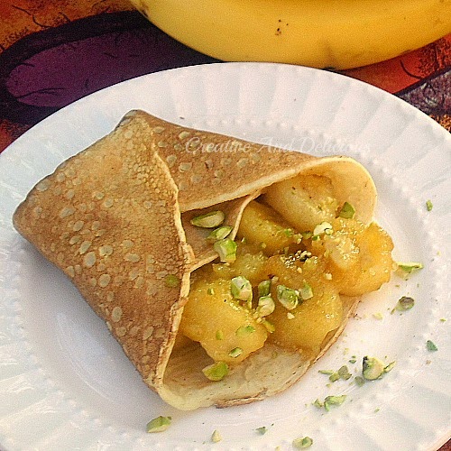 Caramelised Banana Filled Pancakes ~ Delicious, caramel Bananas in pancakes served warm or cold ! #Dessert #Breakfast #FilledPancakes Caramelised Banana Filled Pancakes ~ Delicious, caramel Bananas in pancakes served warm or cold ! #Dessert #Breakfast #FilledPancakes