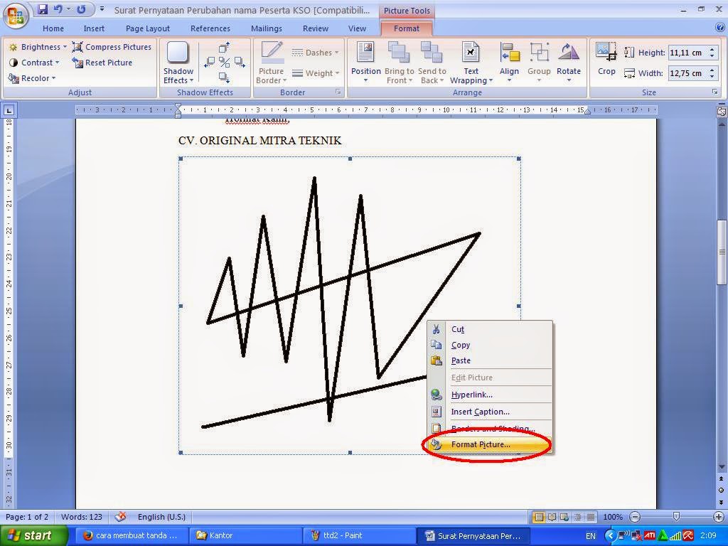 Cara Membuat/ Memasang Tanda Tangan Digital Pada MS Word