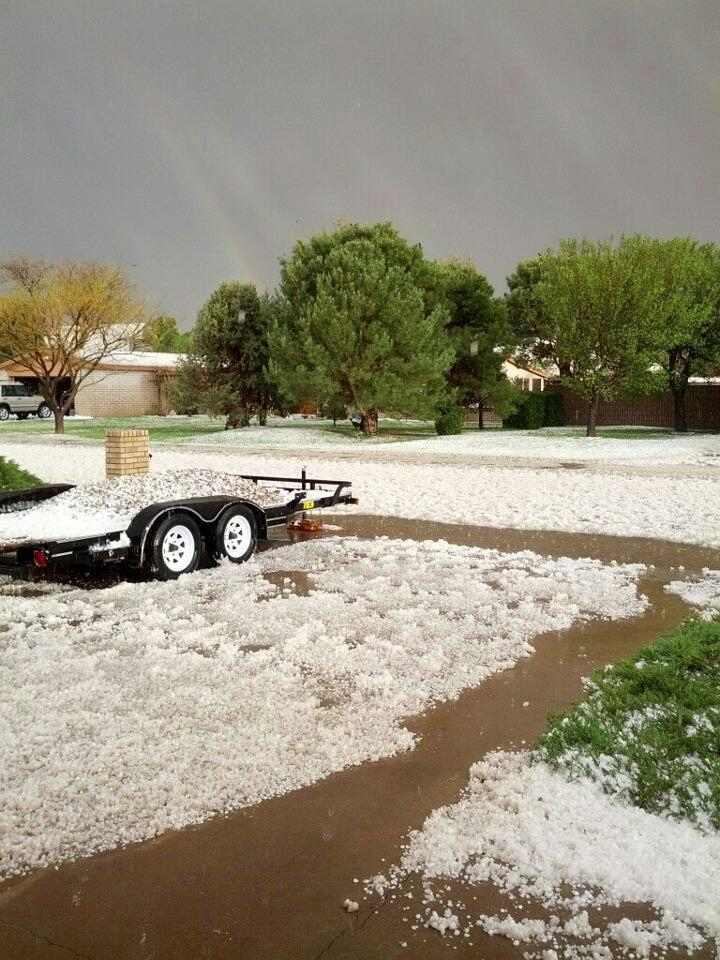 Portales, New Mexico Hail Storm Yesterday.