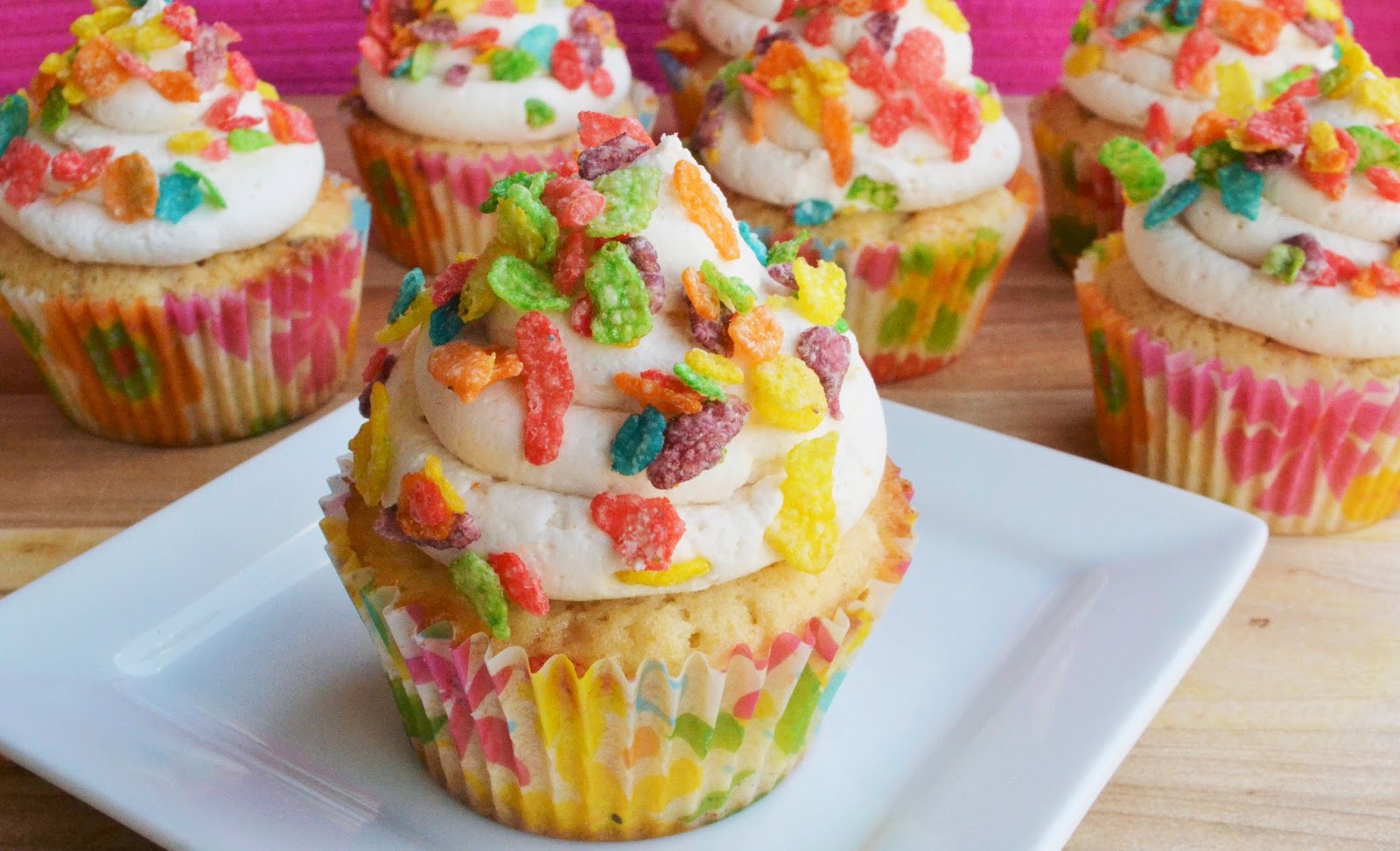 7kidsathome Fruity Pebbles Cupcakes with Cereal Milk Frosting