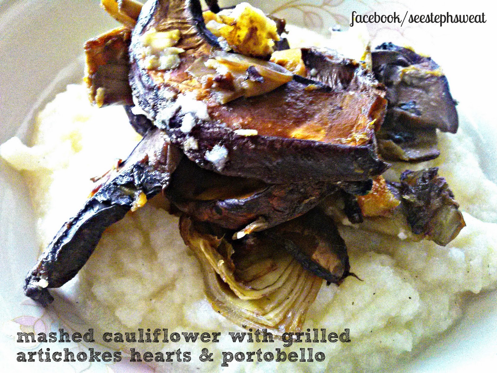 see steph sweat Mashed Cauliflower with Grilled Artichoke Hearts