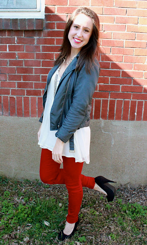 Here & Now  A Denver Style Blog: work it wednesday: red jeggings