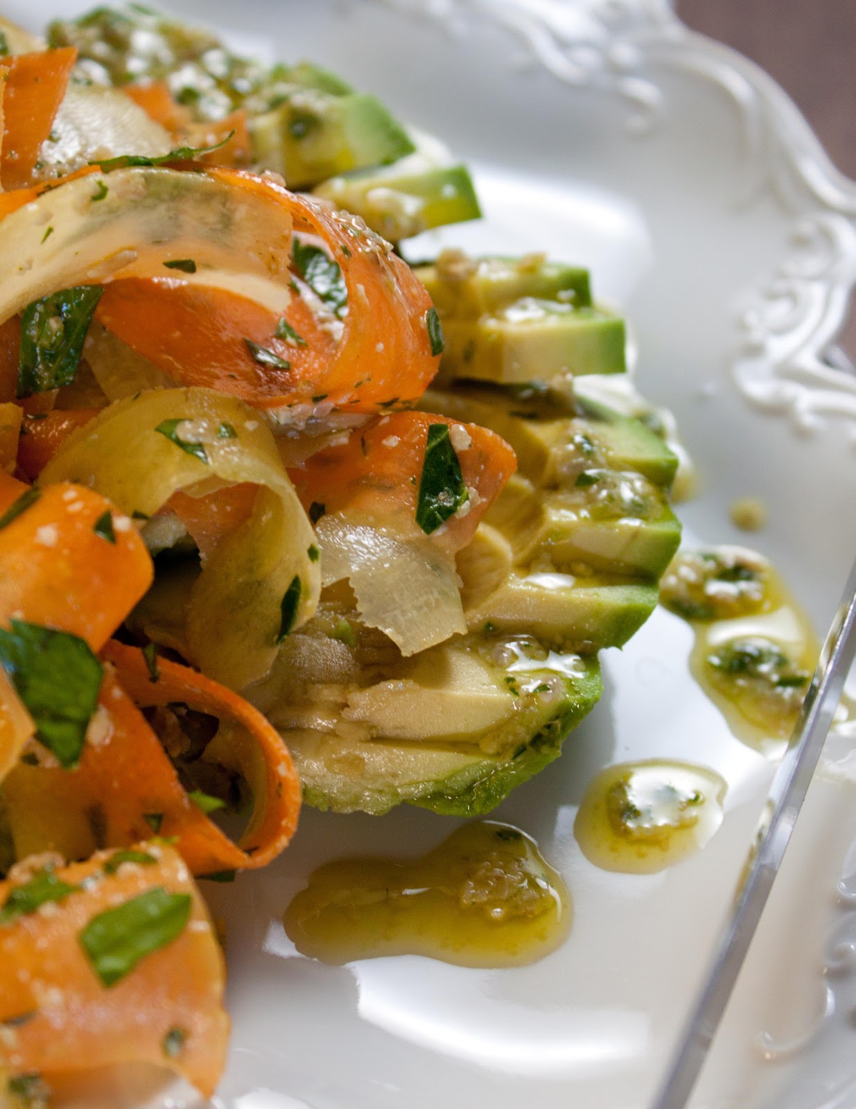 Fat and Happy Blog: Raw Carrot and Avocado Salad with Lemon, Garlic and ...