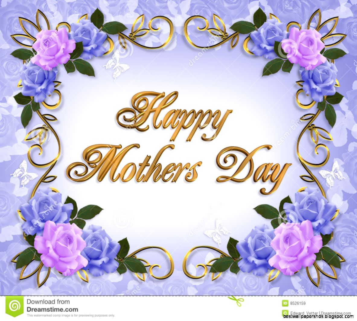 Mothers Day Card Roses Lavender Blue Royalty Free Stock Images Mothers Day Card Roses Lavender Blue Royalty Free Stock Images
