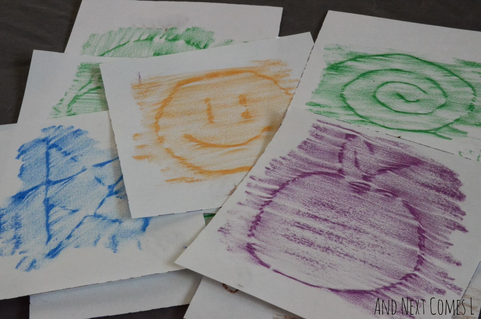 And Next Comes L Homemade Crayon Rubbing Cards
