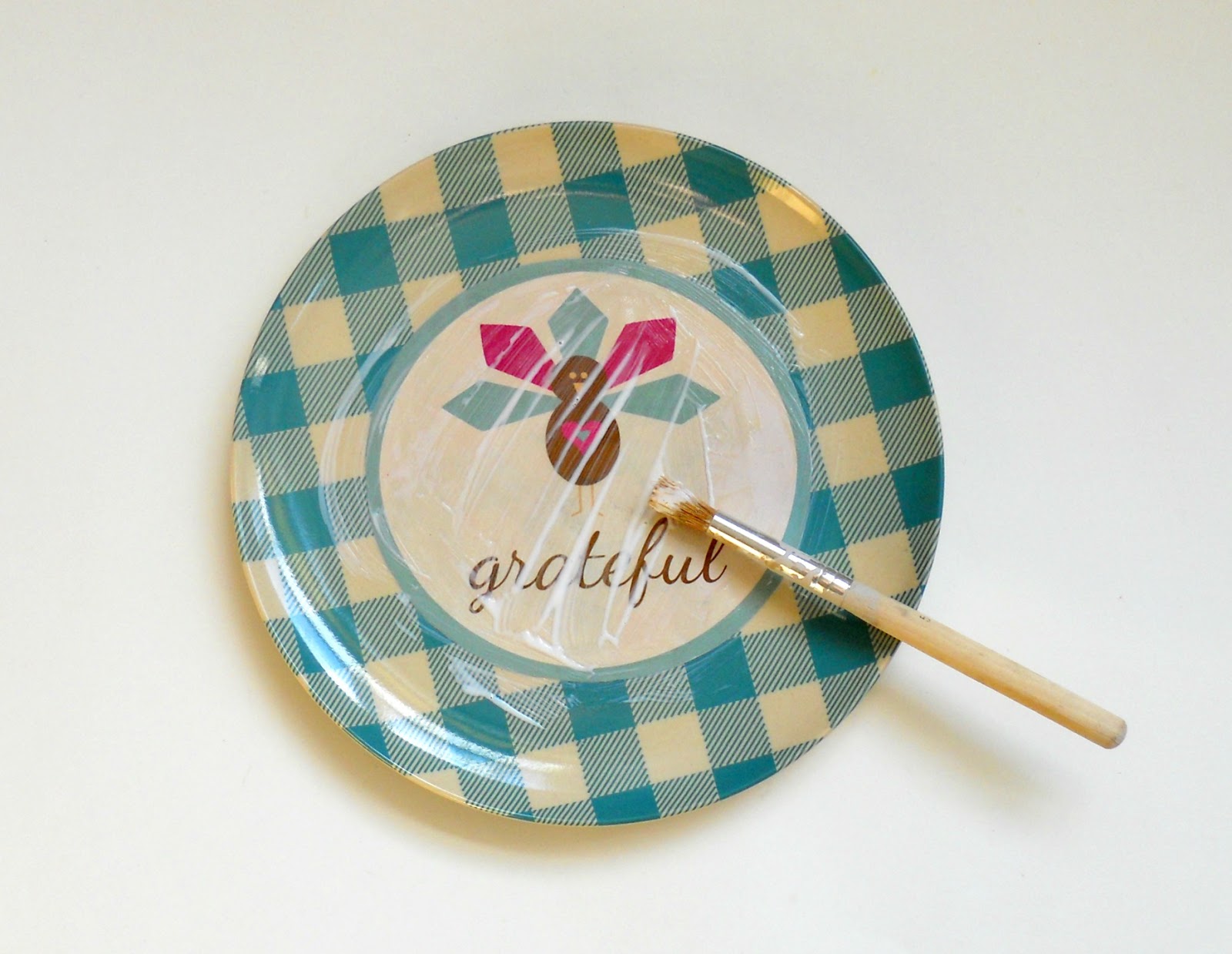 Mod Podge Craft Simple DIY Thanksgiving Plate Delightfully Noted