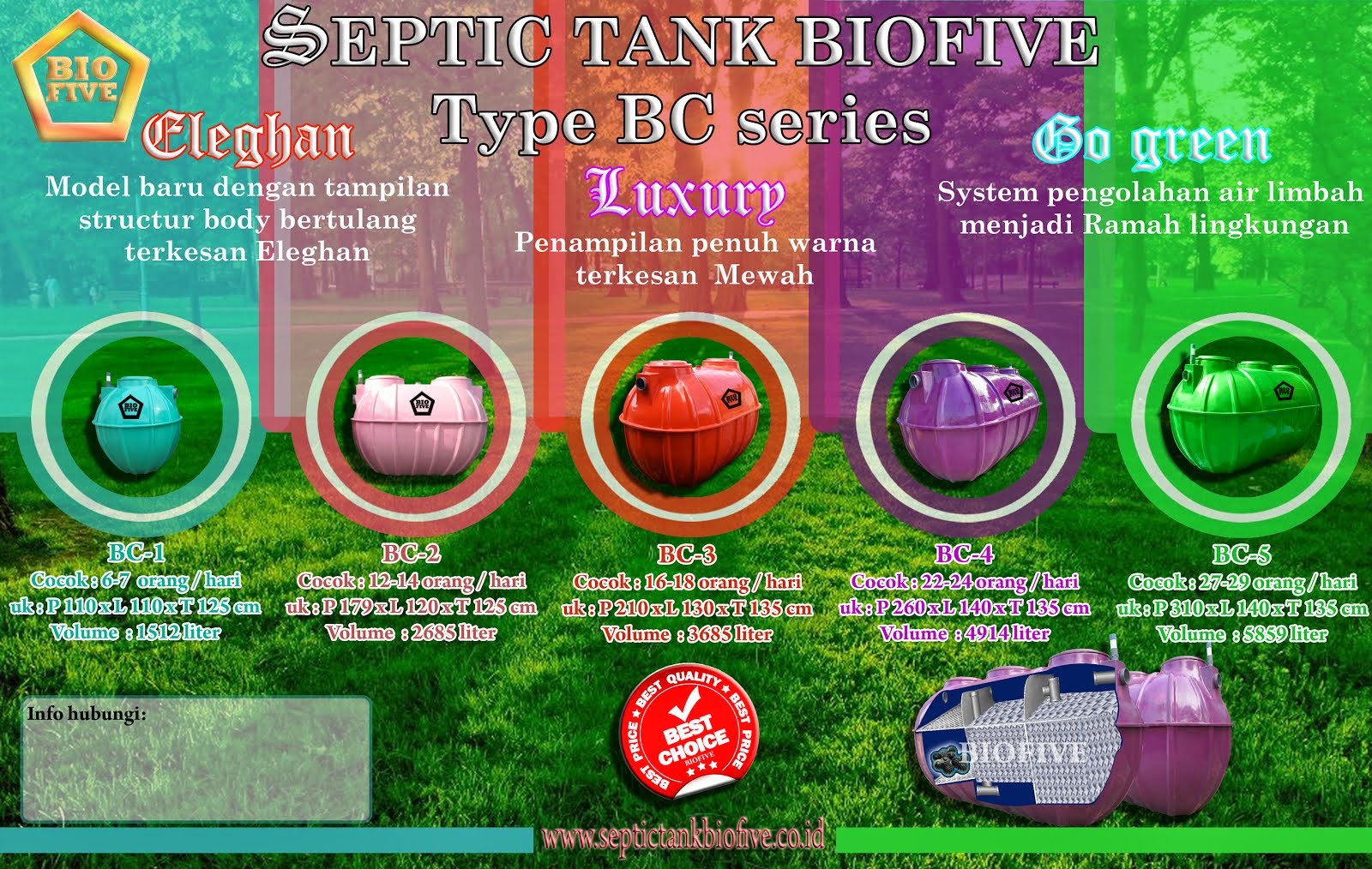 Septic tank Biofive BC Series details