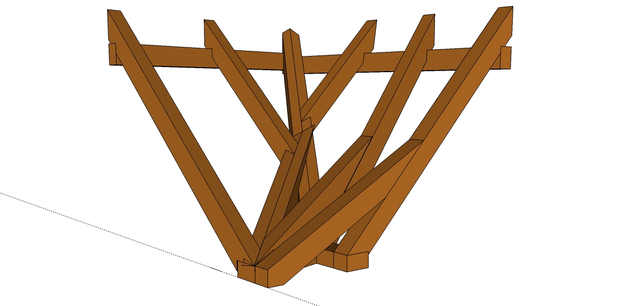 Roof Framing Geometry Valley Rafter with single Sprocket