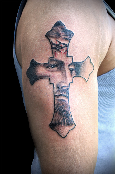 Cross Tattoo Jesus Inside