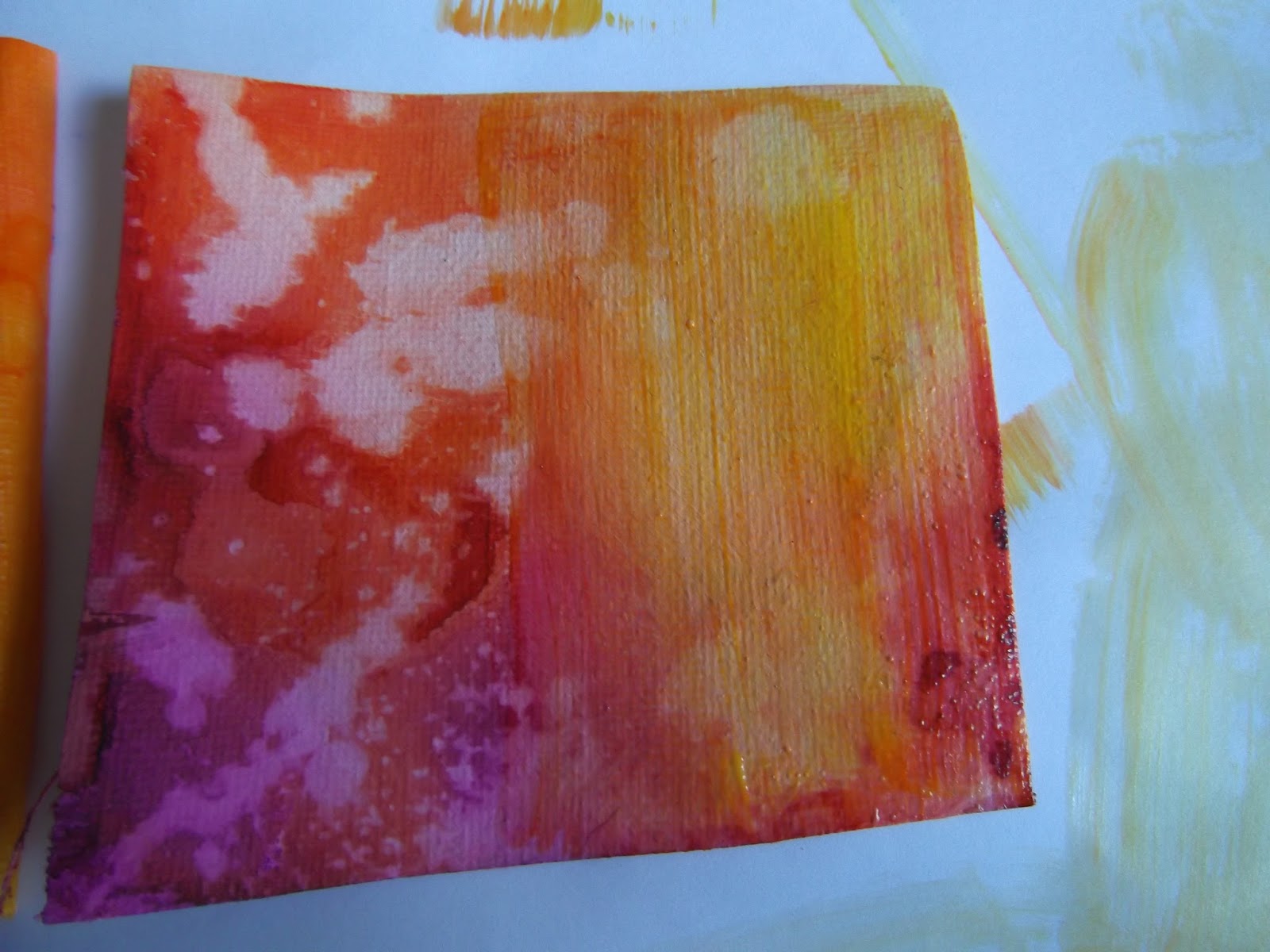 Kezzy's Crafty Journey Dylusion Sprays on Canvas with and without